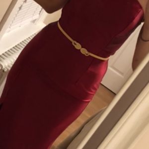 Long evening gown wine color